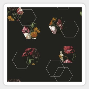 Classic baroque vintage floral painting geometric pattern Sticker